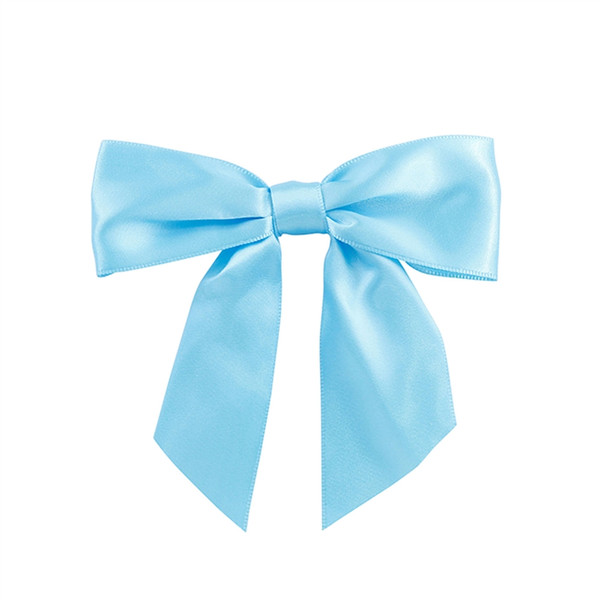 Pre-Tied Satin Twist Tie Bows - Turquoise 1-1/2"