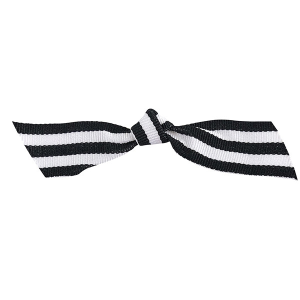 Pre-Tied Grosgrain Stripe Flair Twist Tie Bows -
Black/White