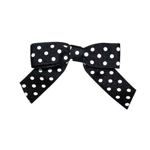 Pre-Tied Grosgrain Twist Tie Bows - Black