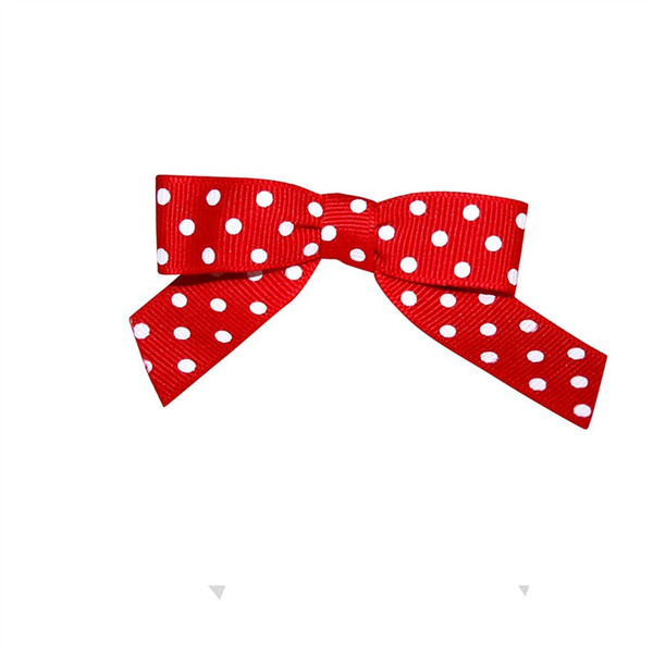 Pre-Tied Grosgrain Twist Tie Bows - Red