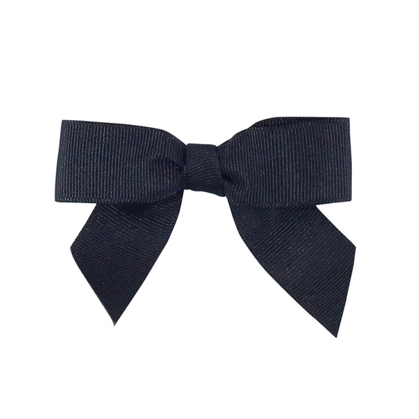 Pre-Tied Grosgrain Twist Tie Bows - Black 7/8"