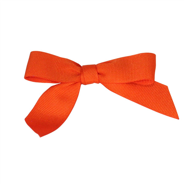 Pre-Tied Grosgrain Twist Tie Bows - Orange 7/8"