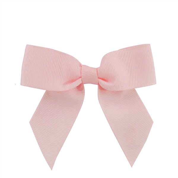 Pre-Tied Grosgrain Twist Tie Bows - Light Pink 7/8"