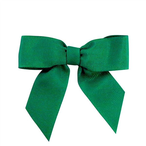 Pre-Tied Grosgrain Twist Tie Bows - Forest 7/8"