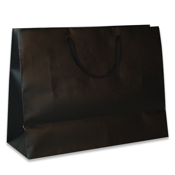 Black Medium Eurotote Bags-Matte Laminated