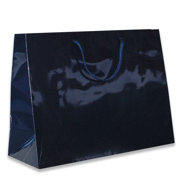 Navy Medium Eurotote Bags-Gloss Laminated