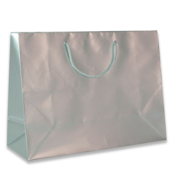 Silver Medium Eurotote Bags-Gloss Laminated