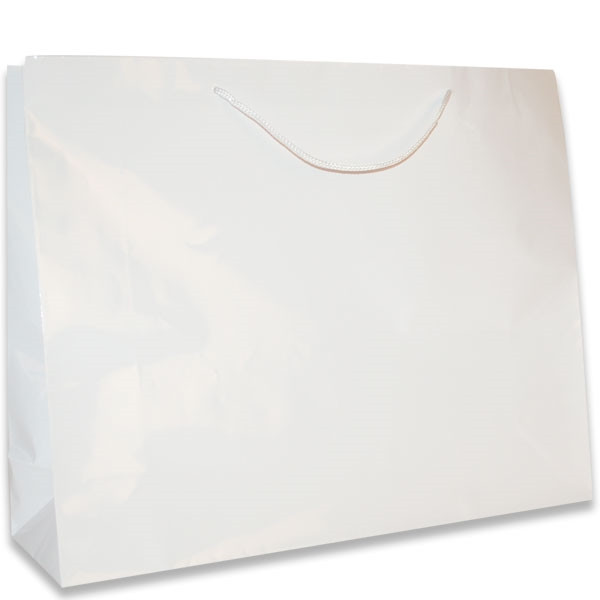 White Jumbo Large Eurotote Bags-Gloss Laminated