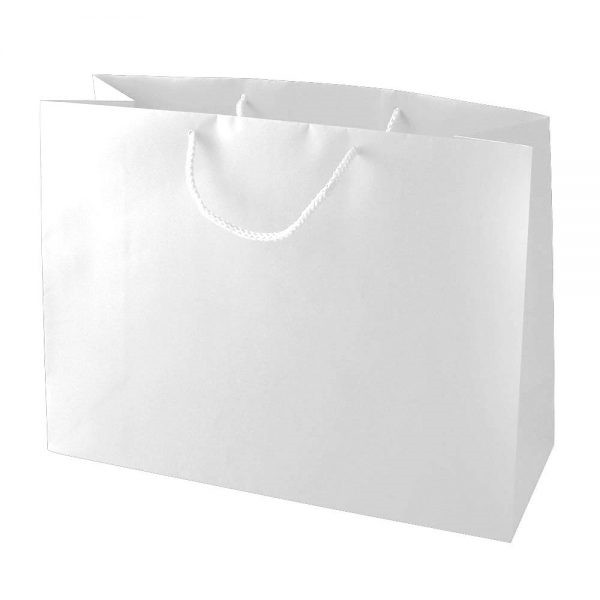 White Jumbo Large Eurotote Bags-Matte Laminated