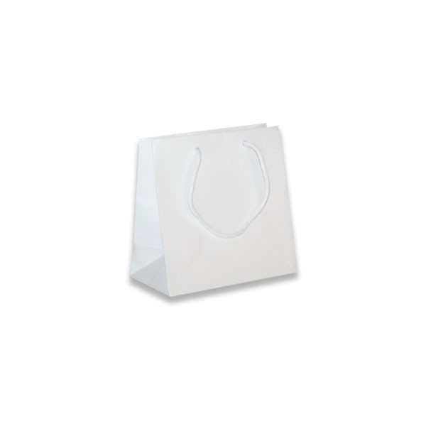 White mini Eurotote Bags-Matte Laminated