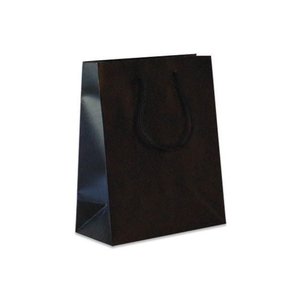Black Petite Eurotote Bags-Matte Laminated