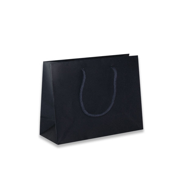 Black Mini Wide Eurotote Bags-Matte Laminated