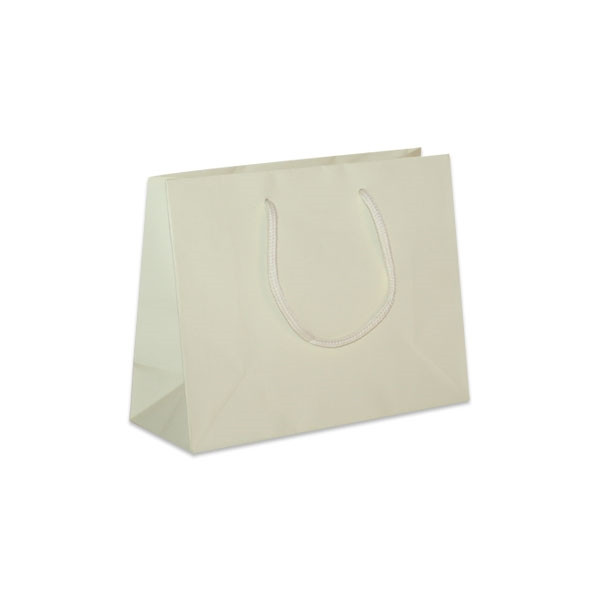 Ivory Mini Wide Eurotote Bags-Matte Laminated