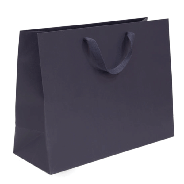 100 Bags - Navy Eco Euro Paper Bags with Twill Handles 16 x 6 x 12