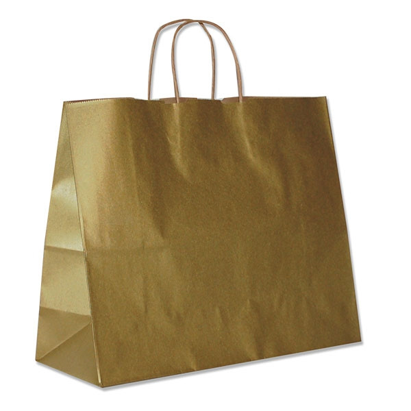 Gold Metallic Paper Shopping Bags 16" x 6" x 12"