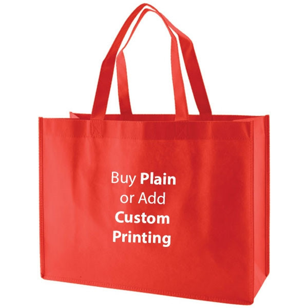 Red  Non-Woven 16" x 6" x 12" Tote Bags - 18"