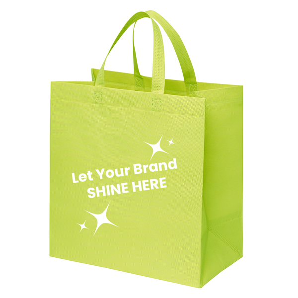Branded Lime Reusable Bags Made in USA - 13" x 7" x 13" - 100 Bags/Case