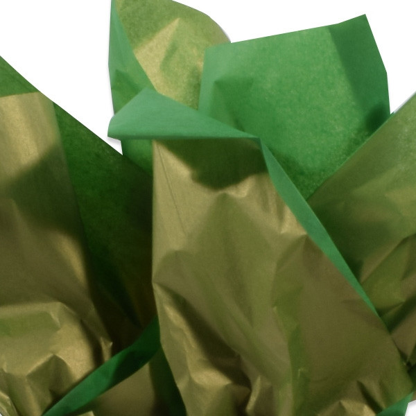 Gold Metallic Dark Green tissue paper