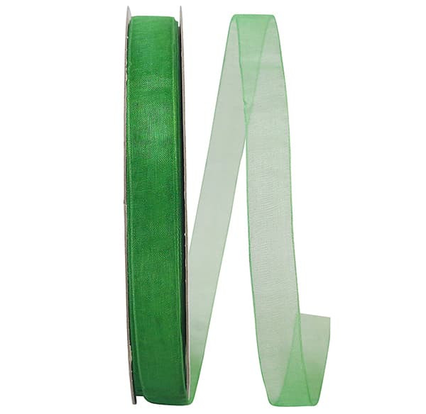 100 Yards - 5/8" Emerald Chiffon Sheer Ribbon