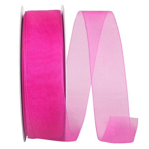 100 Yards - 1-1/2" Fuchsia Chiffon Sheer