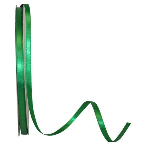 100 Yards - 1/4" Emerald Green Double Face Satin Ribbon