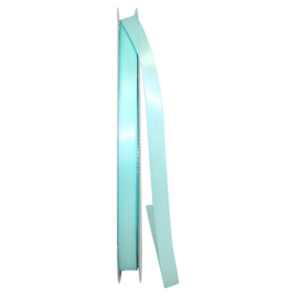 100 Yards - 3/8" Aqua Double Face Satin Ribbon