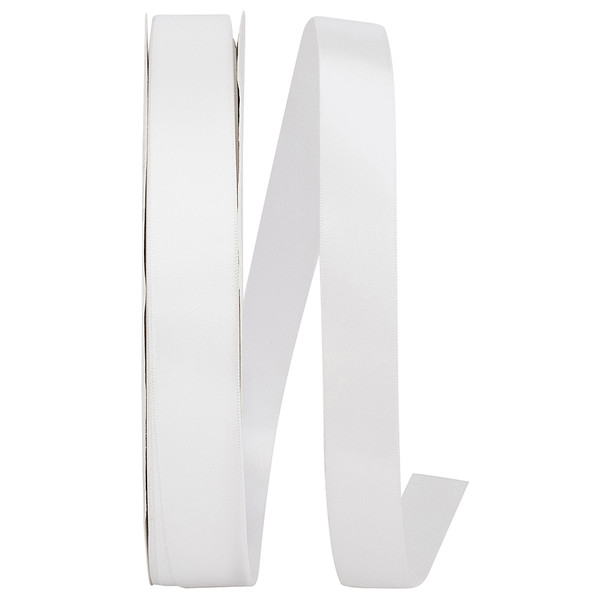 100 Yards - 7/8" White Double Face Satin Ribbon