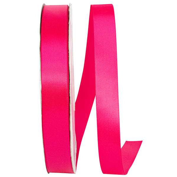 100 Yards - 7/8" Shocking Pink Double Face Satin Ribbon