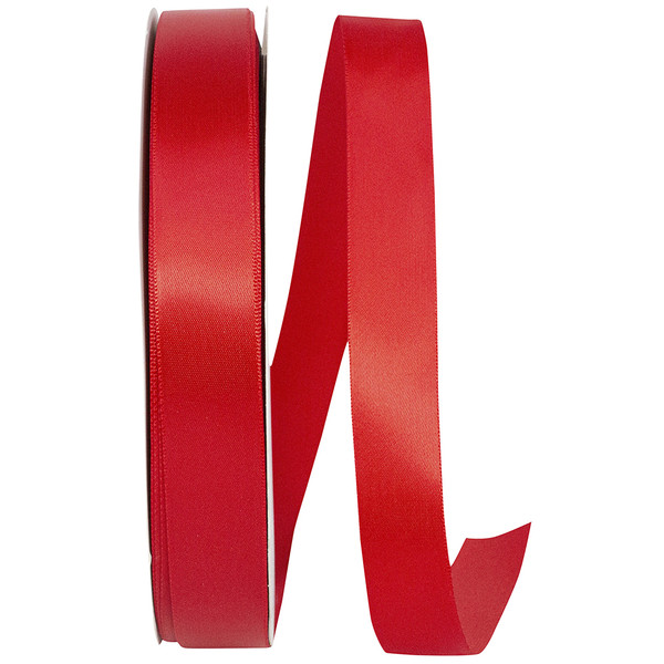 100 Yards - 7/8" Red Double Face Satin Ribbon