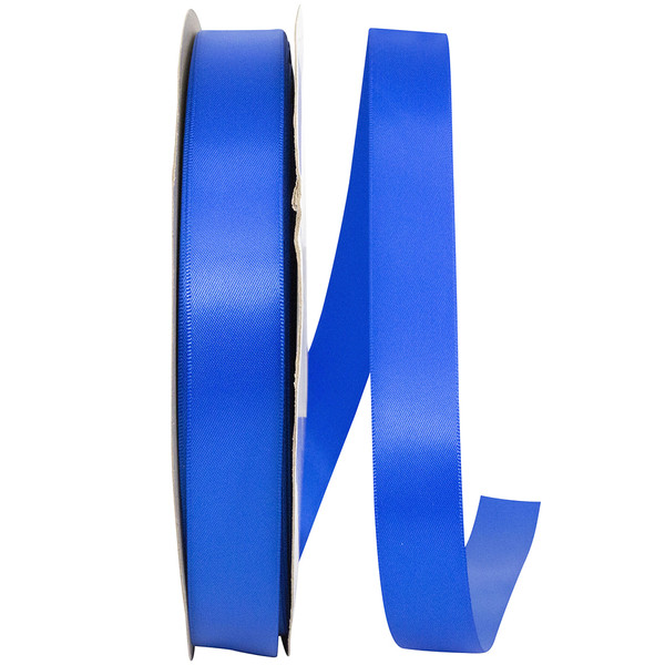 100 Yards - 7/8" Electric Blue Double Face Satin Ribbon