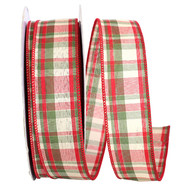 Plaid Prime Wired Ribbon - 1.5" x 50 Yards/Roll