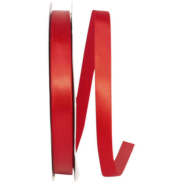 100 Yards - 5/8" Red Double Face Satin Ribbon