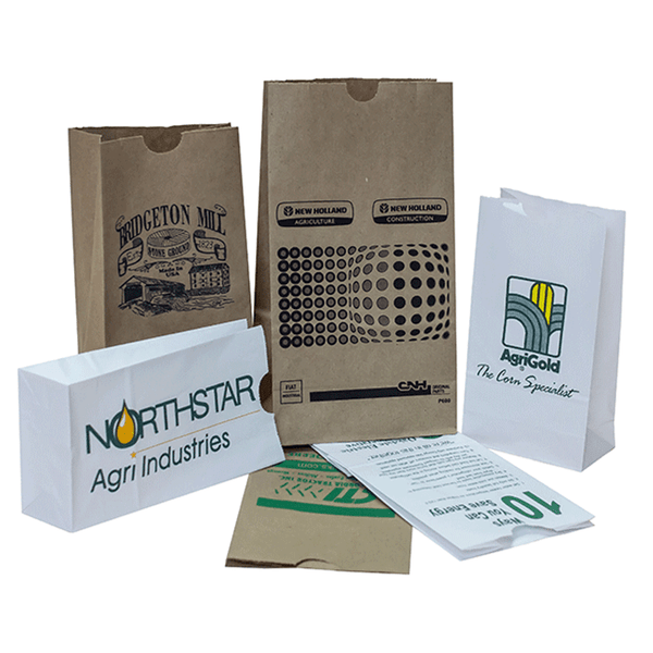 Custom Branded 4 lb. SOS Paper Bags - Recycled Kraft - 5000 Bags Minimum