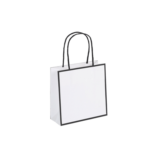 San Fran Paper Shopping Bags 7" x 7" x 3" White 100 Bags/Case