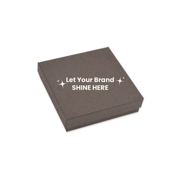 Branded Matte Grey Jewelry Boxes - 3-1/2" x 3-1/2" x 7/8" - 100 Boxes/Pack