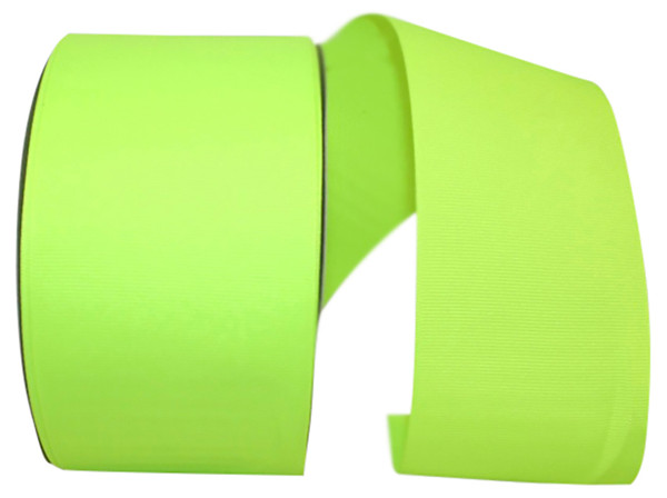 3" Grosgrain Ribbon -  Neon Yellow - 50 Yards/Roll - Bulk Discounts
