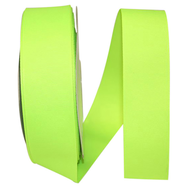1-1/2" Grosgrain Ribbon - Neon Yellow - 50 Yards/Roll