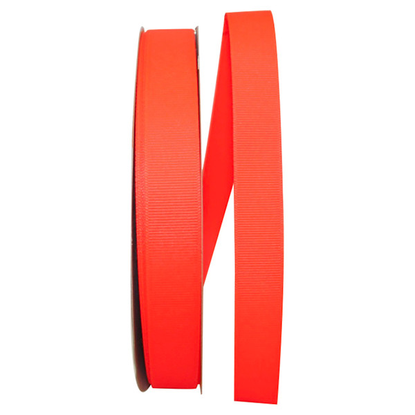 7/8" Grosgrain Ribbon - Neon Orange - 100 Yards/Roll