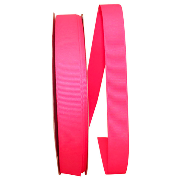 7/8" Grosgrain Ribbon - Neon Pink - 100 Yards/Roll