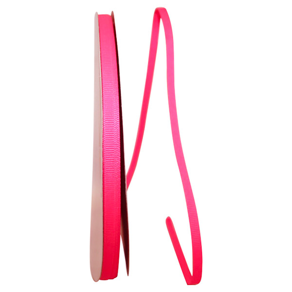 100 Yards - 1/4" Neon Pink Grosgrain Ribbon