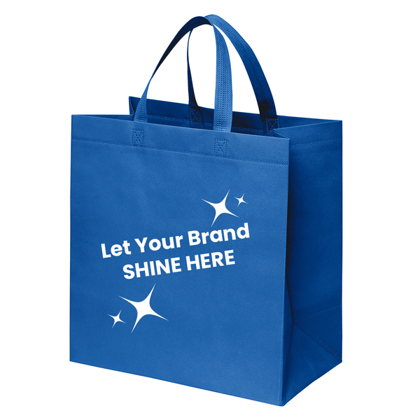 Branded Royal Blue Reusable Bags Made in USA - 13" x 7" x 13" - 100 Bags/Case