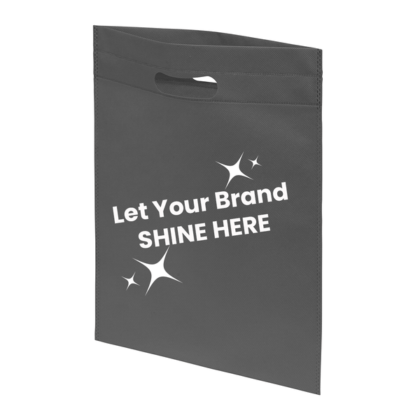Branded Grey Reusable Bags Made in USA - 12" x 15" - 250 Bags/Case