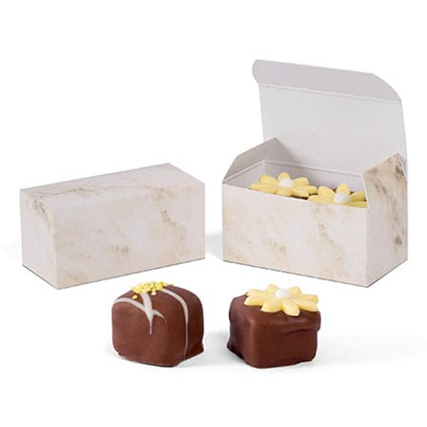 Mini Favor Boxes - Ivory Marble - 50 Pieces (bulk pricing options)
