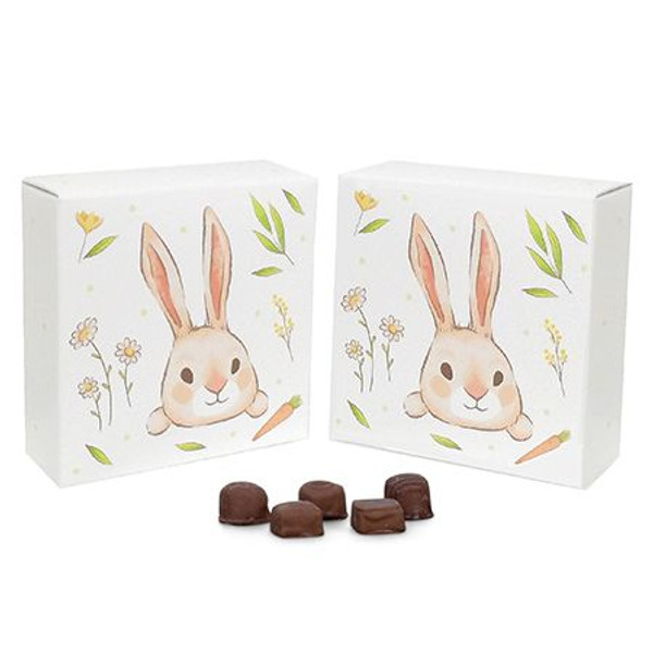 8 oz. Candy Box Covers - 1 Layer - Bunny - 50 Pcs. (bulk pricing options) 5-3/4" x 5-3/4" x 1-1/8"