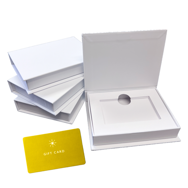 4 Boxes - White - Magnetic Gift Card Boxes - With Insert - Fits a Standard Gift Card