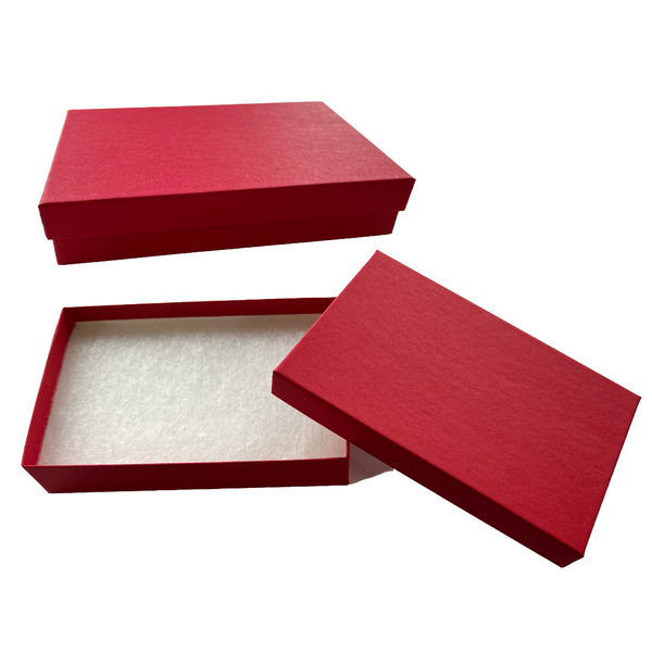 100 Boxes Red Kraft Jewelry Boxes- 5-7/16" x 3-1/2" x 1"