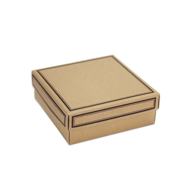 Chocolate Box Covers-8 oz.- Kraft with Brown Borders