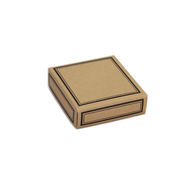 Candy Box Covers-3 oz. Kraft with Brown Borders