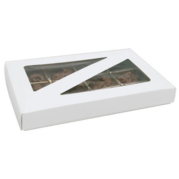 1 lb. Box Covers-1 Layer-White with Triangle Windows