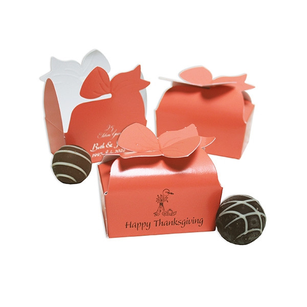 Small Coral Bow Favor Boxes